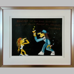 Handsignatur von Udo Lindenberg auf dem Original-Aquarell...
