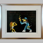Handsignatur von Udo Lindenberg auf dem Original-Aquarell Realität ist nur eine Illusion.