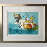 Andrea Doria ist ein Kunstwerk von Udo Lindenberg. Es wurde mittels Aquarell auf Papier geschaffen und ist ein Unikat. Es hat ein Blattmaß von 36 x 47 cm und ist museal gerahmt.