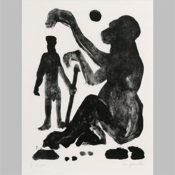 a. r. penck, mann und affe, lithographie, abstrakte kunst, kunstdrucke kaufen, bilder kaufen abstrakte kunst kaufen