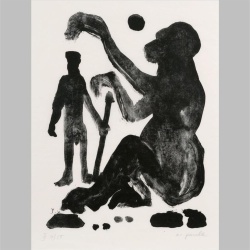 a. r. penck, mann und affe, lithographie, abstrakte...