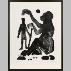 a. r. penck, mann und affe, lithographie, abstrakte...