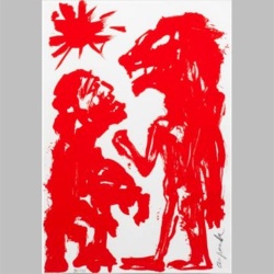 a. r. penck, mann mit loewe, siebdruck, kunstdrucke...