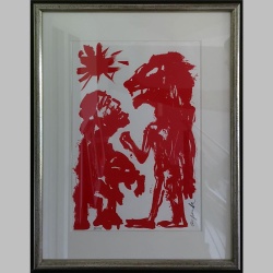 a. r. penck, mann mit loewe, siebdruck, kunstdrucke...