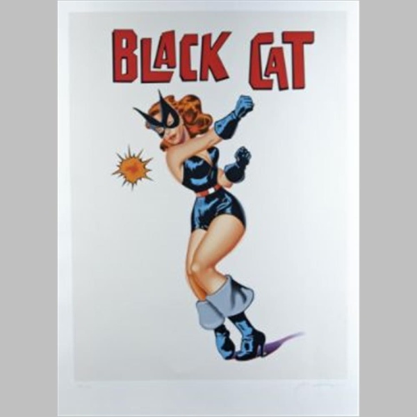 Der Siebdruck "Black Cat" von Mel Ramos ist ein herausragendes Beispiel der Pop Art-Bewegung. Mit nur 120 Exemplaren und einer Größe von 80 x 60 cm ist das Werk eine limitierte Sammlerfreude. Mel Ramos fängt gekonnt die kulturelle Bedeutung der Black Cat in leuchtenden Farben ein. Dieses kunstvolle Meisterwerk vereint Popkultur und modernes Design auf faszinierende Weise.