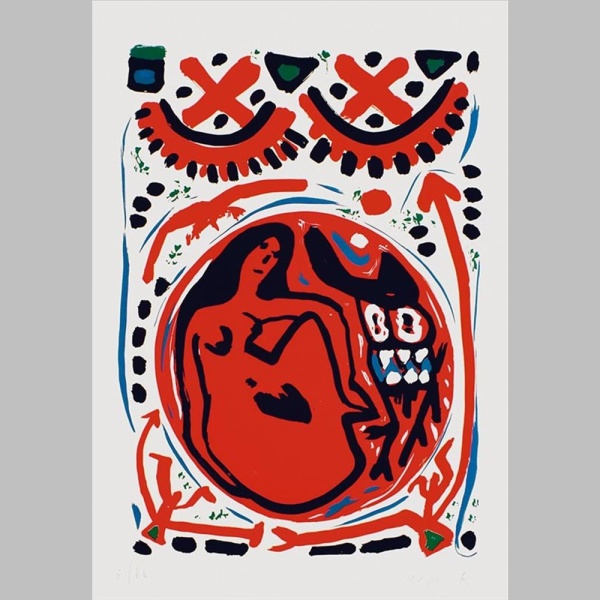 Künstlerkeramik ist ein Kunstwerk von A.R. Penck. Es wurde mittels Siebdruck auf Büttenpapier geschaffen. Es hat eine Limitierung von 66 Exemplaren und ist handsigniert.