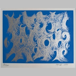 Tome | Blau / silberne Abstraktion
