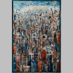Gottfried Salzmann Kunstwerk: Big Apple, New York Stadtlandschaft, handsigniert und limitiert.