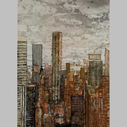 Gottfried Salzmann Radierung: New York Rose, handsigniert...