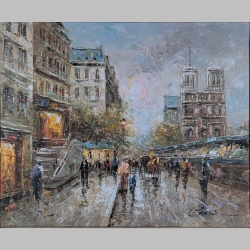 Christof Vevers | Paris, Les Bouquinistes de Notre Dame, Quais de Seine Animés