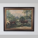 O. Möhrlin | Rotwild mit Landschaft