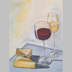 Frank Damm | Stillleben mit Wein und Käse