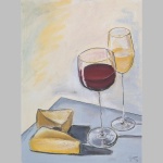 Frank Damm | Stillleben mit Wein und Käse